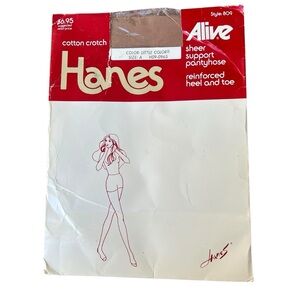 Vintage Hanes Alive Sheer Support Pantyhose Style 809 Cotton Crotch Size A NOS